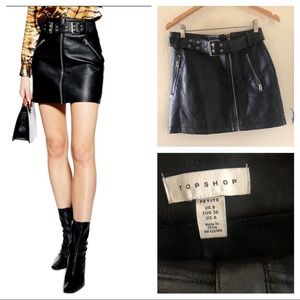 Top shop Beatrix Faux Leather Miniskirt Size 4